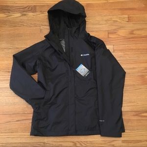 Columbia Omni-Tech Black Raincoat Jacket with Hood